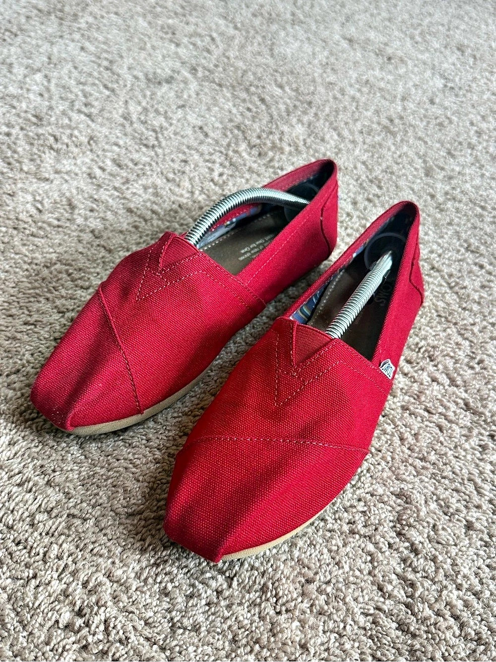 TOMS Alpargata Classic Heritage Red Canvas Slip-On Flats US 7